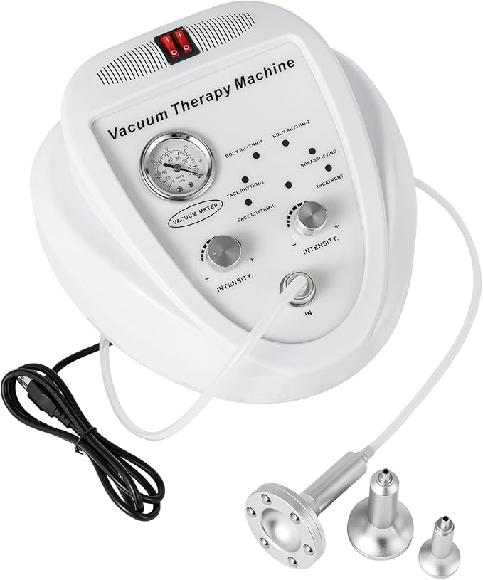 Vacuum Therapy Machine Body Massage Cupping Machine Vacuum Therapy Massage Body Shaping Skin Rejuvenation Machine with 24 Cups and 3 Heads for Salon SPA Back Face