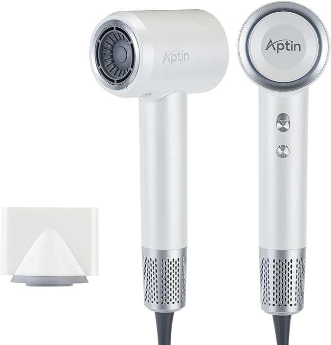 Ionic Hair Dryer 110K RPM 1250W Fast Drying 200M Negative Ion Care Dual Overheat Protection Anti-Static Low Noise 2 Heat &amp 2 Speed Durable PA+Glass Fiber Shell Lightweight Magnetic Nozzle