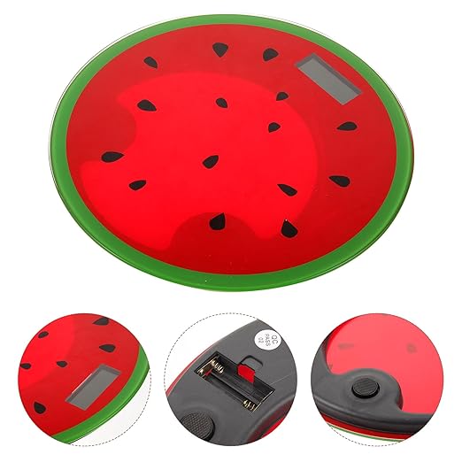 NOLITOY Digital Watermelon Body Weight Scale Precision Tempered Glass Bathroom Scale Mini Portable Fitness Management for Travel and Home Use