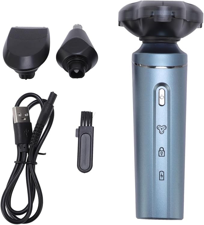 3 in 1 Electric Shaver for Men Rechargeable Electric Shaver Water Proof Cordless Portable Trimmer with Nose Hair Trimmer Sideburns Trimmer