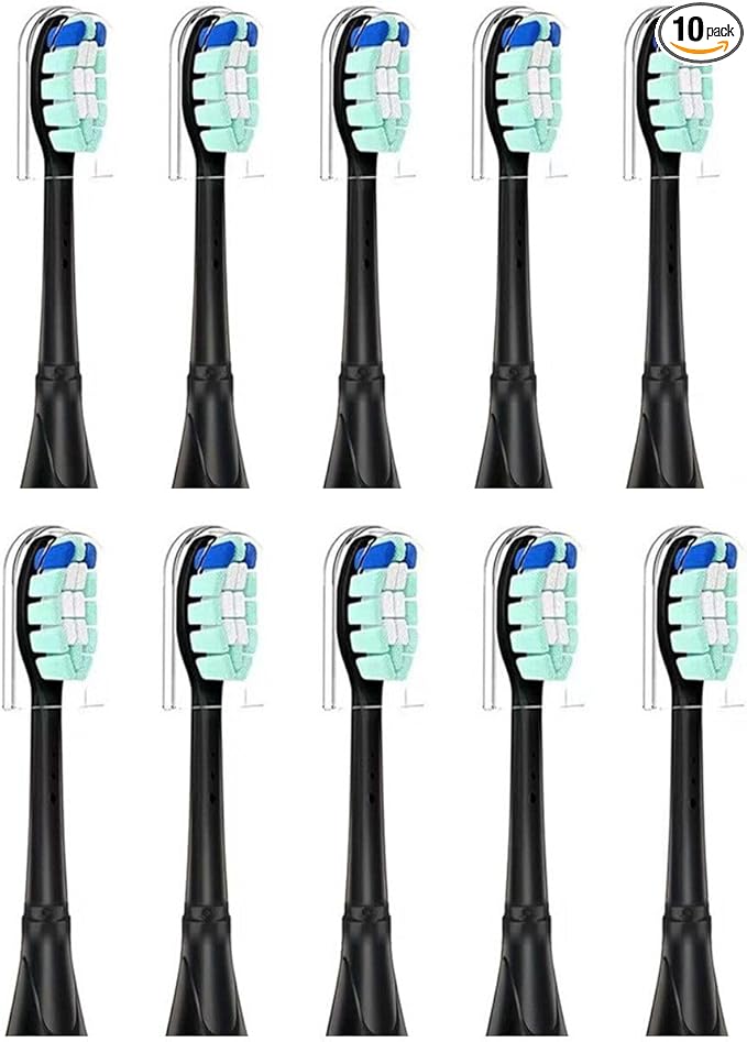 Replacement Toothbrush Heads Compatible with ANWIEL Electric Toothbrush10 Pack Black