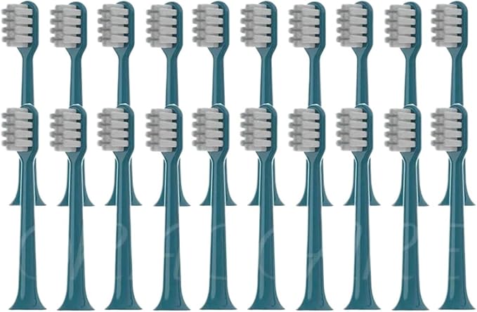 Replacement Toothbrush HeadCompatible for Q-05/Y2 Electric Heads Soft Bristle Whitening Brush(40PCS Green)