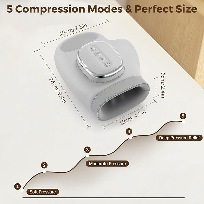 VARIPOWDER Hand Massager with Heat and Compression Hand Massager for Arthritis and Carpal Tunnel Helps Soothe Hand Fatigue Wrists Fingers Massager Idea Gift for Women Men