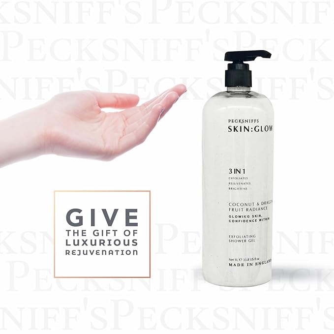 Pecksniff's Coconut &amp Dragon Fruit Radiance Exfoliating Shower Gel | 1000 ml / 33.80 Fl Oz