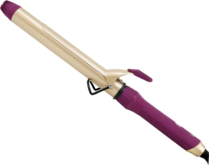 Mr Big Curling Iron Goddess XL Curling Iron - 9.5 Barrel 1.25 Ceramic Triple-Plated Dual Voltage Multiple Heat Settings for All Hair Types Longest Lasting Beachy Waves Perfect for Travel