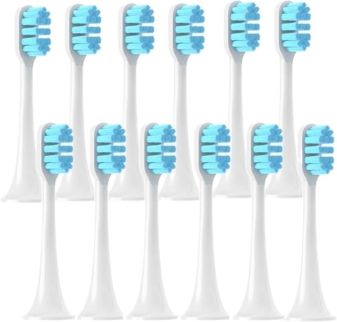 12PCS Replacement Brush HeadsCompatible for XIAOMI MIJIA T300/T500/T700 Electric Tooth Soft Bristle Caps Vacuum Package Nozzles(12BlueD)