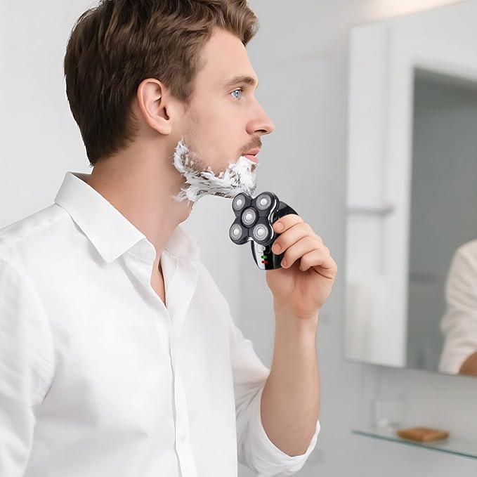 Shaver Electric 5-in-1 Rechargeable Washable Includes Nose Trimmer Facial Brush Clipper Hair USB Rechargeable Ergonomic Design