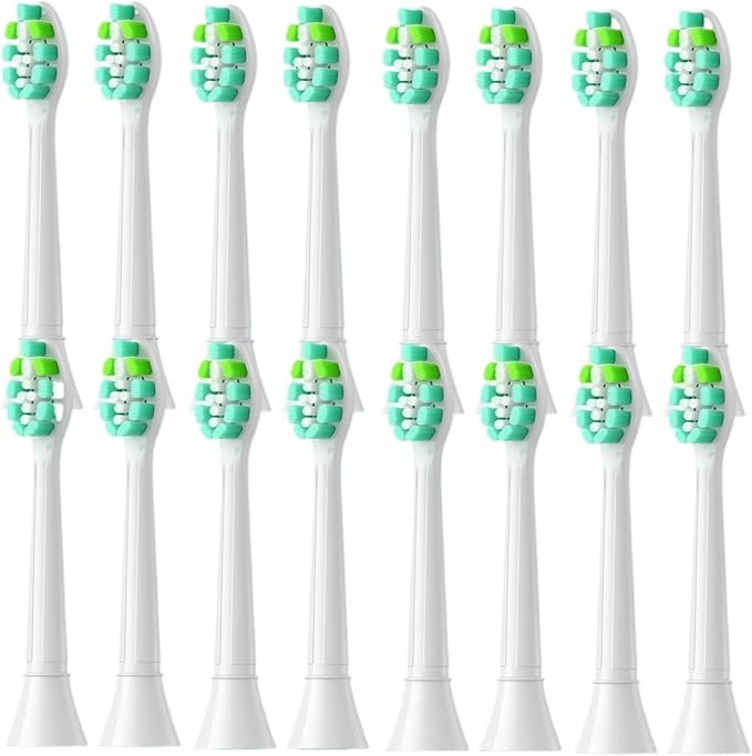 16 Replacement Toothbrush Heads Suitable for Detachable Handles(16pcs White)