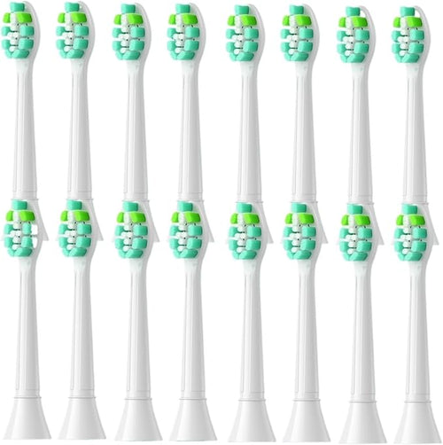 16 Replacement Toothbrush Heads Suitable for Detachable Handles(8White 8Black)