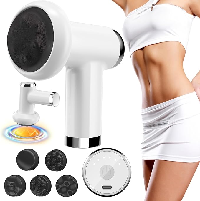 Anti Cellulite Massage Tool Body Sculpting Machine for Women Lymphatic Drainage Device with Lipo Roller Handheld Home Use for Belly Fat Stomach Thighs &amp Buttocks Sculpting (White)