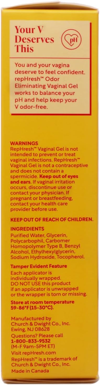RepHresh Vaginal Gel 0.07 oz 12 Prefilled Applicators (Pack of 3)