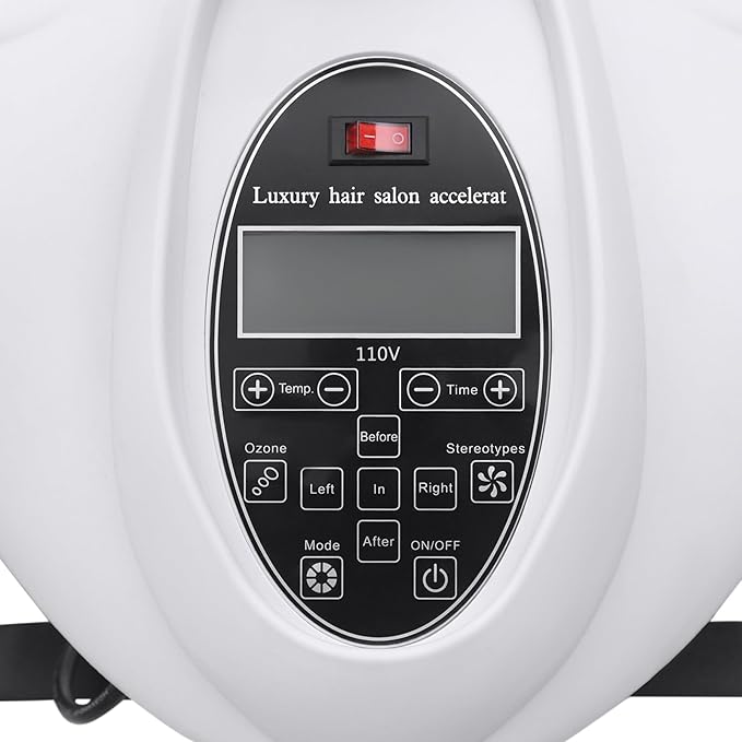 Hair Dryer Wall Mounted Hooded Dryer with Adjustable Swing Professional Multi-Functional 5 Individual Heating Discs Hair Dryer for Salon Hair Dyeing Perming White