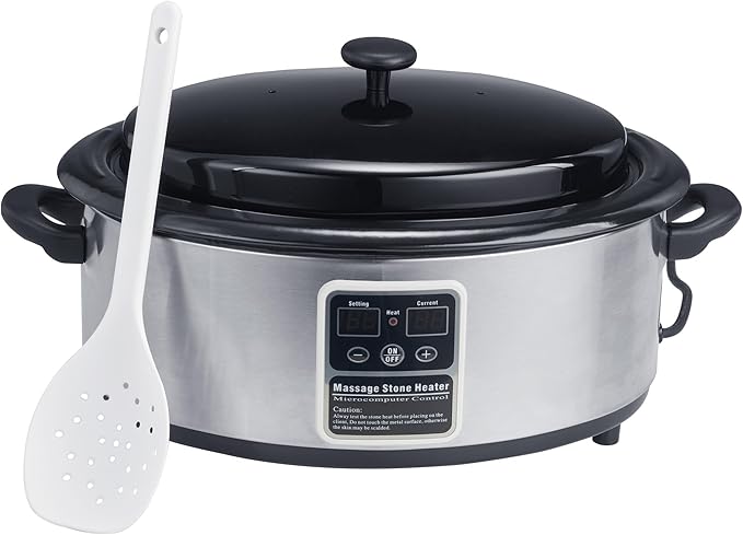Master Massage 6 Quart LED Hot Stone Warmer with Digital Display– Stainless Steel Hot Stone Heater Portable- Massage Stone Heating Device-Massage Essentials for Massage Therapists