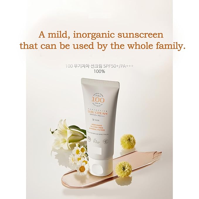 100 Non Nano Mineral Filters Sun Cream (50ml) SPF50+/PA+++ [Made in Korea]