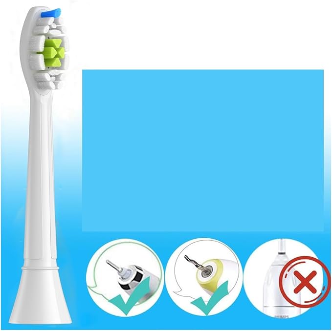8-16pcs Replacement Toothbrush Heads Compatible for Easy Clean Healthy and Other Snap-On Handles(16pcs White)