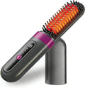 Cordless Hair Straightener Brush - Portable Fast-Heating Styling Tool with Protective Dust Cover - 3 Temperature Settings 300 Million Negative Ions for Frizz-Free Styling On-the-Go &amp Travel Use
