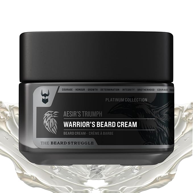 Beard Cream for Men by Beard Struggle - Itch Relief Softener &amp Moisturizer - Keep Your Beard Growth Hydrated &amp Refreshing - Platinum Collection Aesir's Triumph - 50g