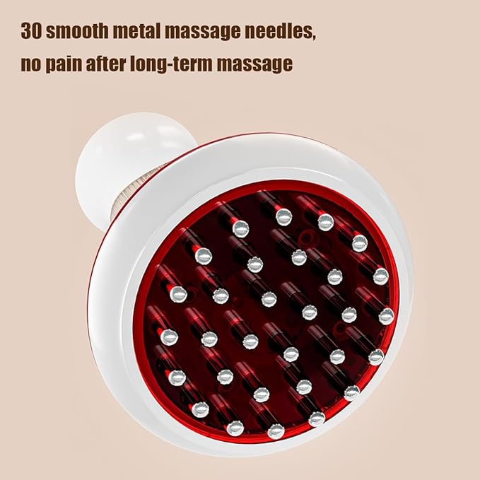 Heated Lymph Brush Beauty Brush Massager 4 in 1 Massager Anti Cellulite Massage Tool Machine with Heat and 20/30-Speed Vibration Massage Soothes Relaxes(30 Gears)