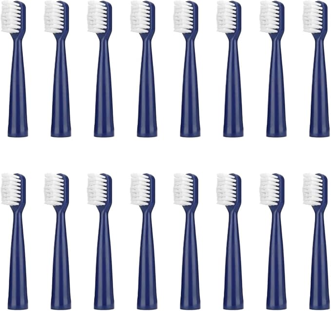 16pcs Replacement Toothbrush Heads Compatible for Jianpai S12/HYUNDAI XM-806/ACA ALY-HYS01W/TSOP/Royalstar/INPHIC Bristles(16blue)