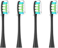 4 Pcs/Pack Electric Toothbrush Rreplacement Heads for Oclean All Models x pro Elite X ProFlowF1Air 2.with Hygienic Caps(4 Pcs Black)