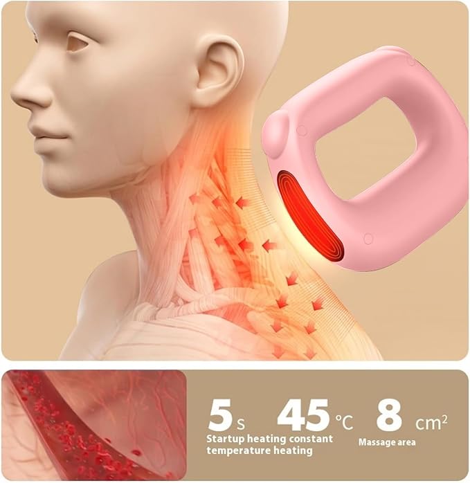 Deep Tissue Percussion Muscle Massage Gun: with Heat Adjustable Intensity and Speed Super Quiet USB-C Rechargeable Portable Pain Relief for Athletes and Everyone Ideal Gift（Pink）