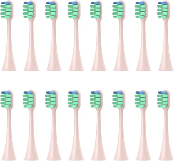Replacement Toothbrush Heads Compatible for EW-DC01/DC12/PDL54/PDP51/EW1031/DE92/WEW0980/DL40/DL75/DL82(16pcs)(16pcs Pink)