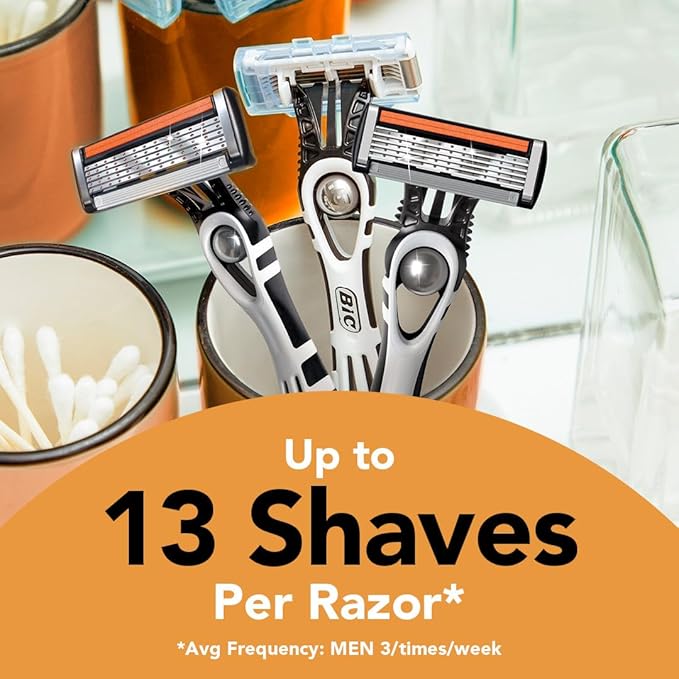 BIC Flex 5 Disposable Razor for Men Sensitive Skin Razor For a Smooth Comfortable and Close Shave 10 Piece Razor Set