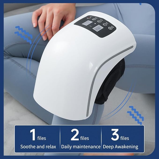 DTOKO Knee Massager -Large Screen Adjustable Temperature Cordless Knee Massagers with Heat and Vibration Portable Wearable Knee Massager Easter Women’s Day Gift for Mon - Gray