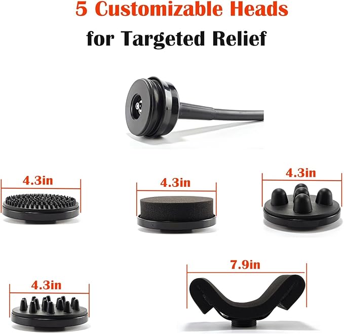 Cellulite Massager Electric Vibrating Professional – with 5 Interchangeable Heads Deep Tissue Relief Muscle Relaxation Durable Design for Salon &amp Home Use