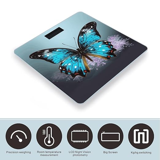 Beautiful Butterfly Smart Scale for Body Weight Accurate Bathroom Scale with LED Display Digital Weight Scales Weighing Machine High Precision Scales for Bath Home
