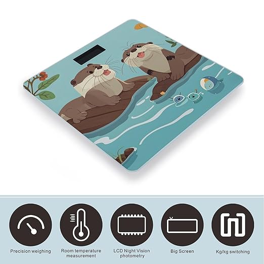 Otters Smart Scale for Body Weight Accurate Bathroom Scale with LED Display Digital Weight Scales Weighing Machine High Precision Scales for Bath Home