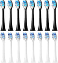 8-16pcs Toothbrush HeadsCompatible for with Protective Cover(8White 8Black)