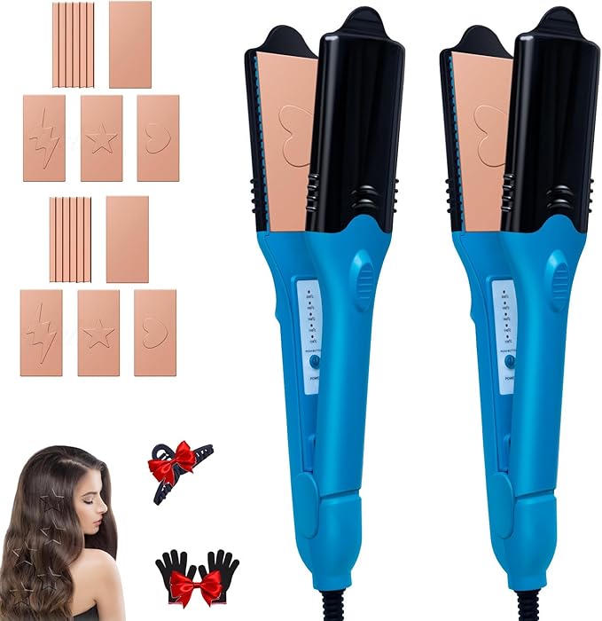 Hair Stamp 3D Hair Imprinting Iron with 5 Interchangeable Plates Versatile Styling Tool for Volume Art Festival Hairs Design (2)