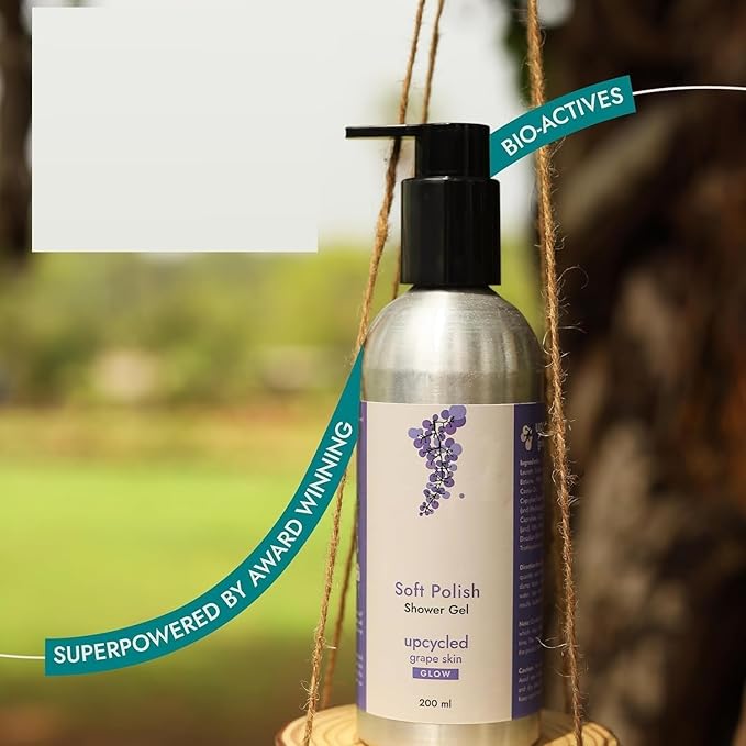 JP Grape Skin Soft Polish Shower Gel 200 ml | Bio-Active - Upcycled Body Wash | Antioxidant-Rich Cleanser | Eco- Friendly - All Skin Types - Men &amp Women...