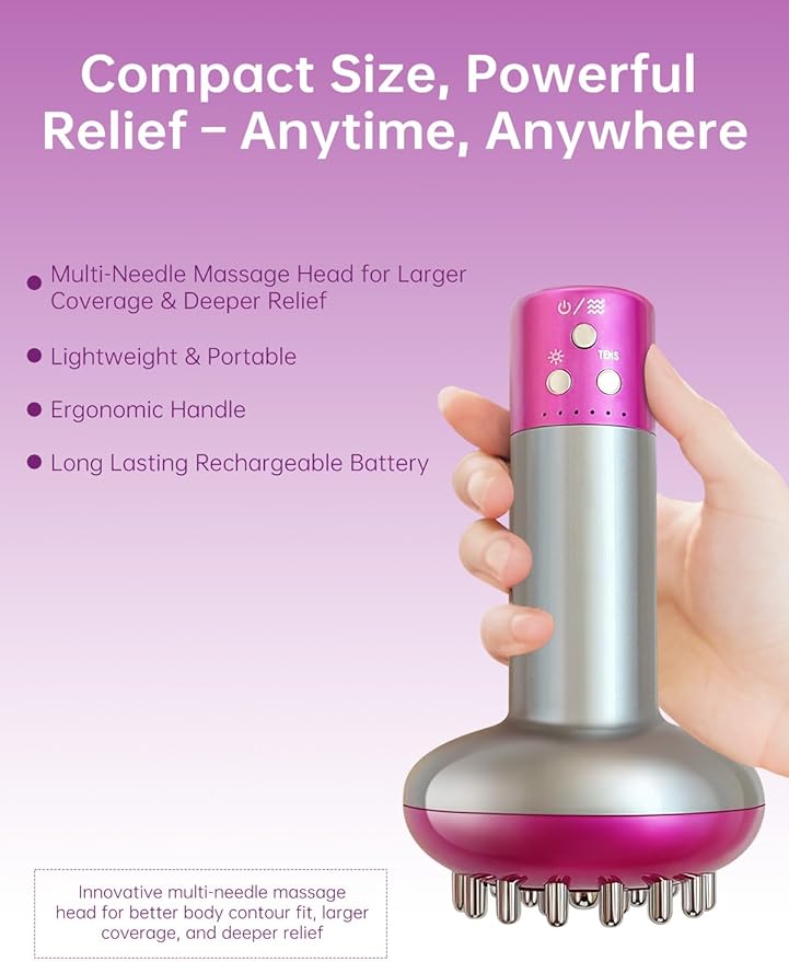 Sciatica Pain Relief Devices – Deep Tissue Massager with Multi-Mode Technology Heat Vibration &amp Light Targeted Relief for Sciatic Nerve &amp Lower Back Purple