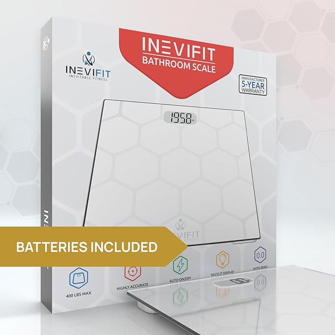 INEVIFIT Hydration &amp Wellness Bundle Digital Bathroom Scale &amp 3-in-1 Sports Water Bottle for Active Lifestyles