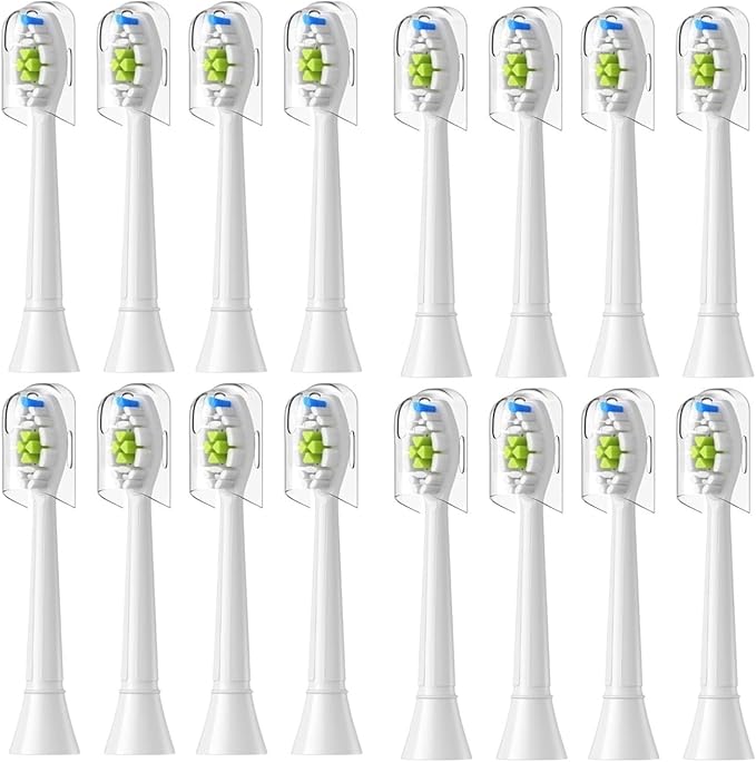 Replacement Toothbrush Heads Compatible with Electric Compatible for and Other Snap-On Handles(16pcs White)