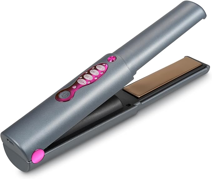 ZJchao Portable Rechargeable Hair Straightening Curling Iron Electric Styling Tool for Travel or On The Go