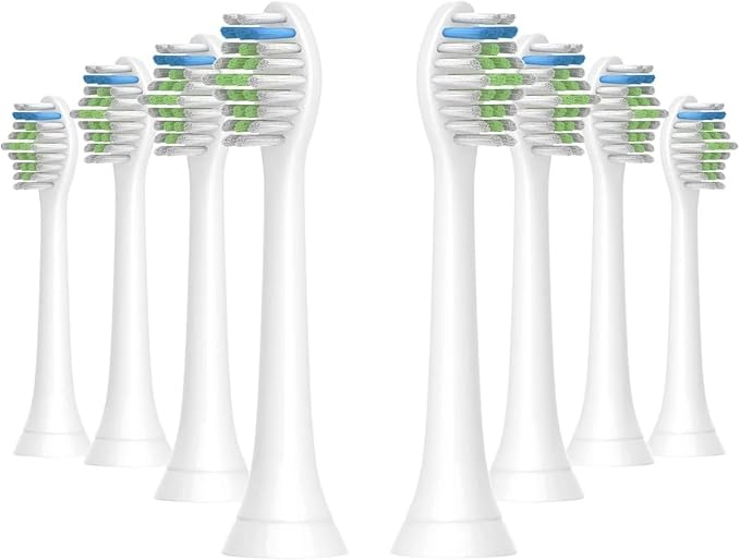 4pcs Replacement Brush HeadCompatible with PH Sonic Care Diamondclean Electric Toothbrush(8pcs White)