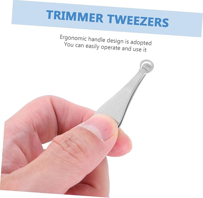 balacoo 3pcs Professional Nasal Hair Tweezer Clipper Round Head Trimmer for Home