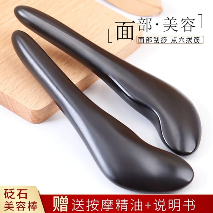 砭石拨筋棒 Gua Sha Scraping Massage Facial Tools Kit女面部通用脸部板刮痧眼部按摩棒 Leg Arms Back Calves Roller Massage Roller Stick 拔筋棒 HomeOffice Body Electric Massagers