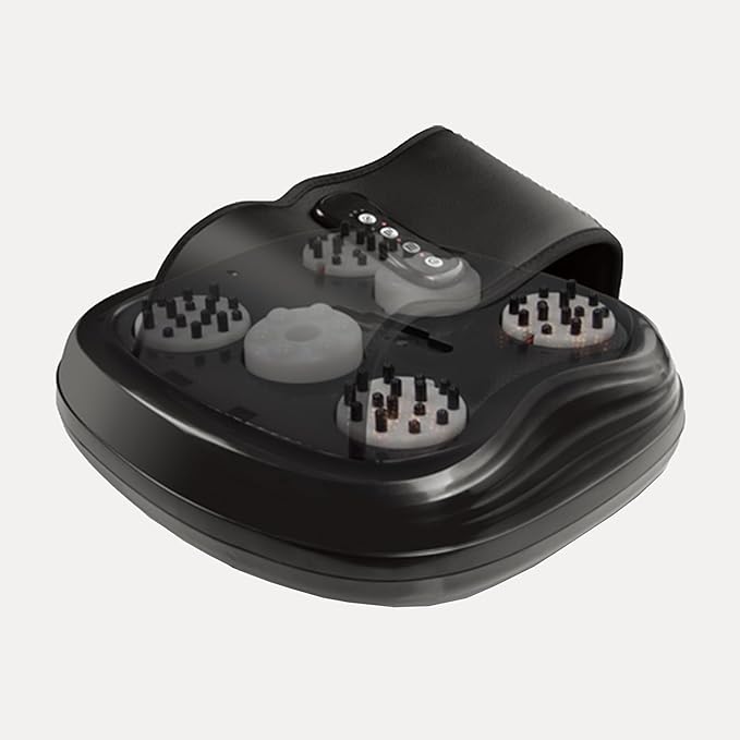 3-in-1 Foot Massager with Heat &amp Open Slipper Design - Shiatsu Kneading &amp Air Compression Acupuncture &amp Reflexology Black Feet Massager for Home Use Gifts for Women Men Mom and Dad