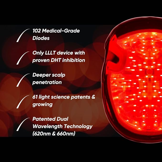REVIAN Lyte Cap Hair Growth Device LED Wireless FDA Cleared Red Light Therapy Hair Loss Treatment for Men + Women Thinning Regrowth &amp Alopecia