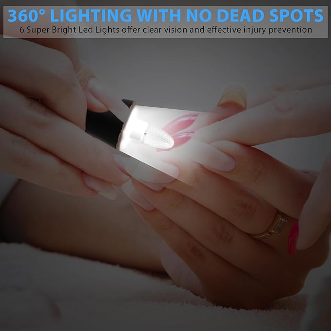 3/8 Inch Curling Iron and 360° LED Light Cordless Electric Nail File Set