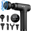 Massage Gun Massage Gun Deep Tissue Handheld Back Massager for Athletes Percussion Muscle Massager with 6 Attachments &amp 30 Speed Father's Day Black