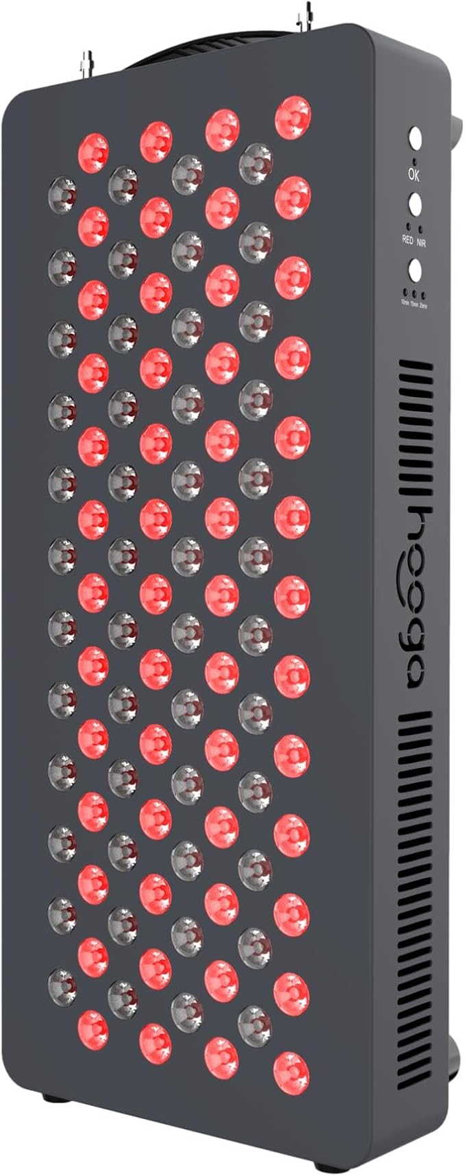 Hooga HG500 Red Light Panel with Near Infrared LED Light 100 LEDs 660nm 850nm Dual Wavelength Built-in Timer Hanging Kit Included.