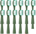 6/12PCS D1/D2/D3 Replacement Electric Toothbrush Head Soft Bristles Cleaning Vacuum Replace Brush with Dust Cover(12PCS Green)