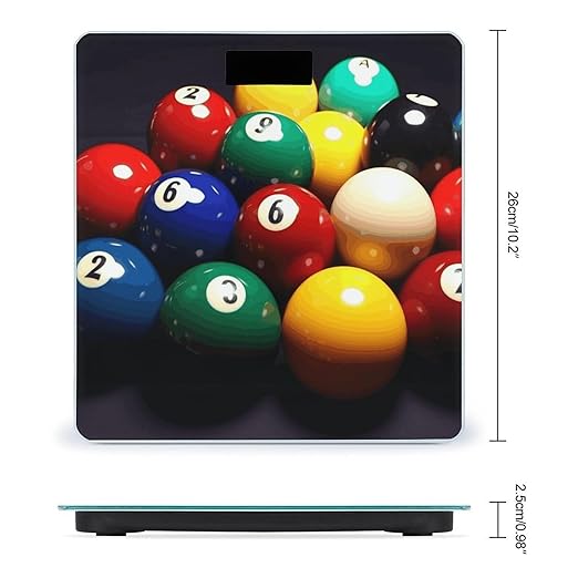 Color Billiards Weight Scale Large Bathroom Scales Digital Weight with Bright LED Display Non Slip Automatic Weighing Scale Fashion Weighing Machine for Body