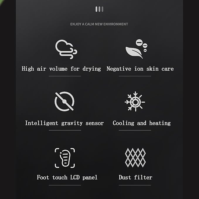 Full Body Dryer 2 Speed Bathroom Body Dryer with Weight Function 1350w Smart Quick Dry Cold and Warm Waterproof Body Gravity Induction for Bathroom Swimming Pool