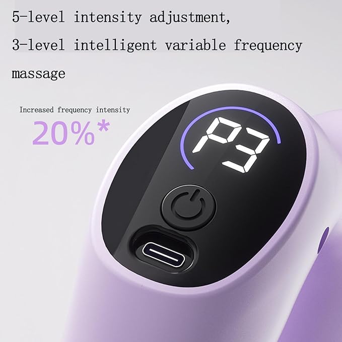 Fast Fat Burning Yoga Ring Massager Multifunctional Full-Body Fascia Ring Adjustable 3 Modes 5 Levels of Intensity Massage with Hands-Free Strap Ergonomic (Purple)